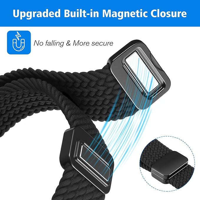 FINTIE Magnetic Braided Band Compatible with Garmin Vivoactive 5/6/Vivoactive 3, Garmin Venu/Venu