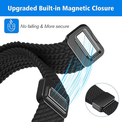 FINTIE Magnetic Braided Band Compatible with Garmin Vivoactive 5/6/Vivoactive 3, Garmin Venu/Venu