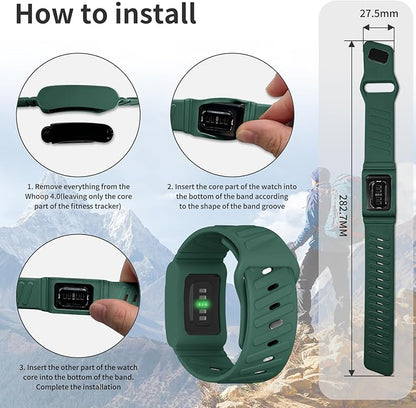 Silicone Sport Band Compatible with Whoop 4.0 Band for Men Women,Soft Comfort Durable Replacement