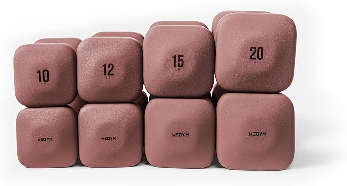 SafeGrip Dumbbells, Anti-Slip, Anti-Roll, Thick Handles, Free Weights, Square Dumbbells for Secure