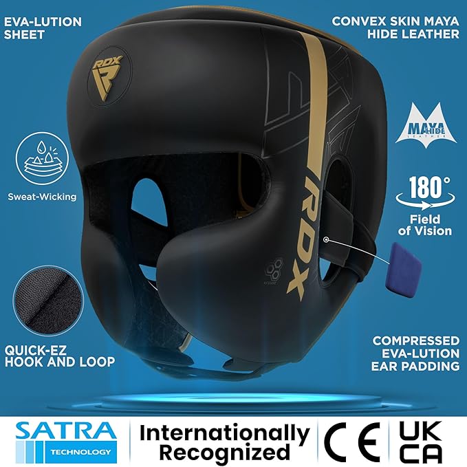 RDX Kids Boxing Headgear, MMA Training, Adjustable Padded Kara Muay Thai Juniors Head Gear