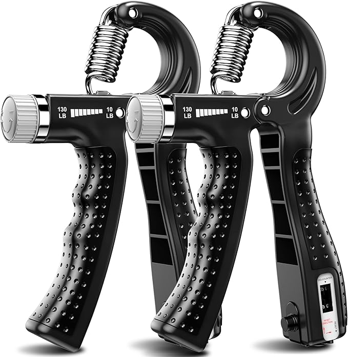 KDG Hand Grip Strengthener 2 Pack Adjustable Resistance 10-130 lbs Forearm Exerciser，Grip Strength