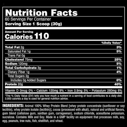 Animal 100% Whey Protein Powder ??Whey Blend for Pre Workout or Post Workout, Recovery, or an