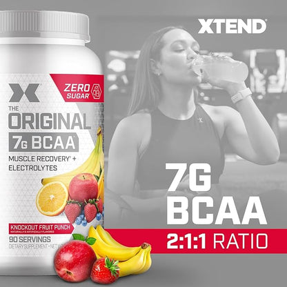 Original BCAA Powder Knockout Fruit Punch | Sugar Free Post Workout Muscle Recovery Drink with