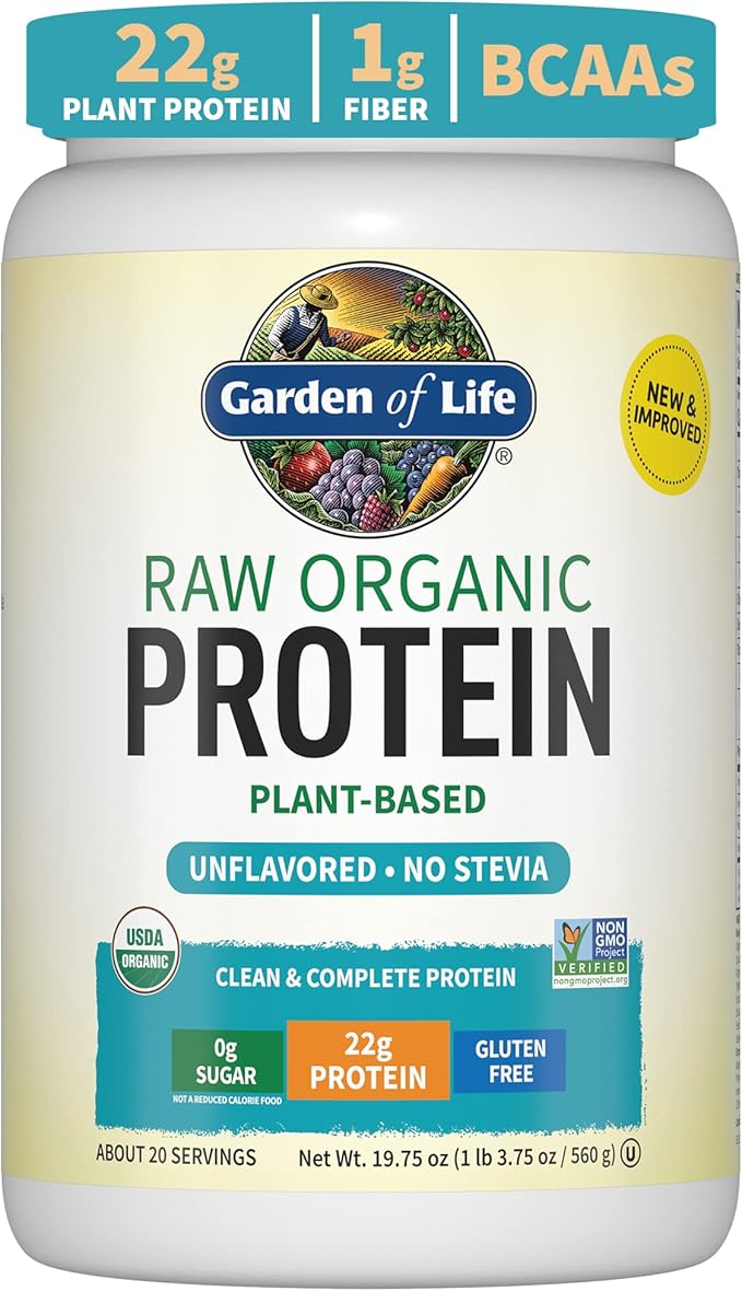Garden of Life Organic Vegan Protein Powder, Plant Based & BCAAs, Organic Protein Powder with