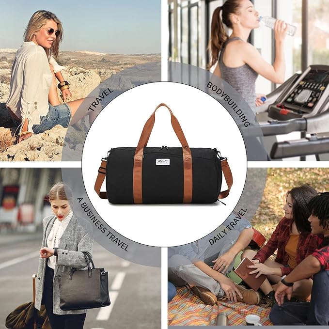 BE SMART Waterproof Mens Gym Bag with Shoe Compartment, Duffle Bags with Wet Pocket for Men