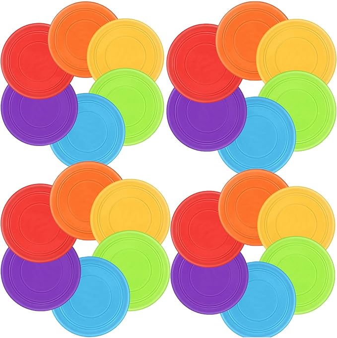 Kids Flying Disc 7 Inch Silicone Flying Disks Bulk for Children Dog Outdoor Backyard Lawn School