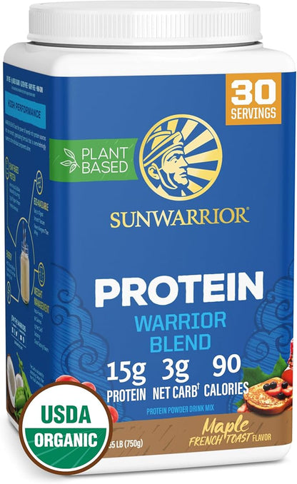 Sunwarrior Organic Plant Based Protein Powder | Vegan Organic Protein Powder Maple Flavored with