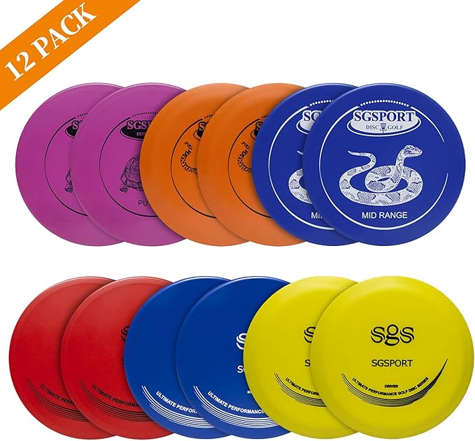 Disc Golf Set with Bag - 12 PCS Flying Disc Golf Discs for Beginner with Putter, Midrange, Driver |