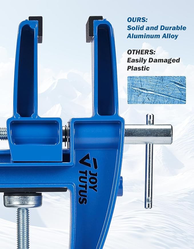 JOYTUTUS Ski and Snowboard Vises for Tuning, Edges and Waxing, Non-Slip Snowboard Clamp with Rubber