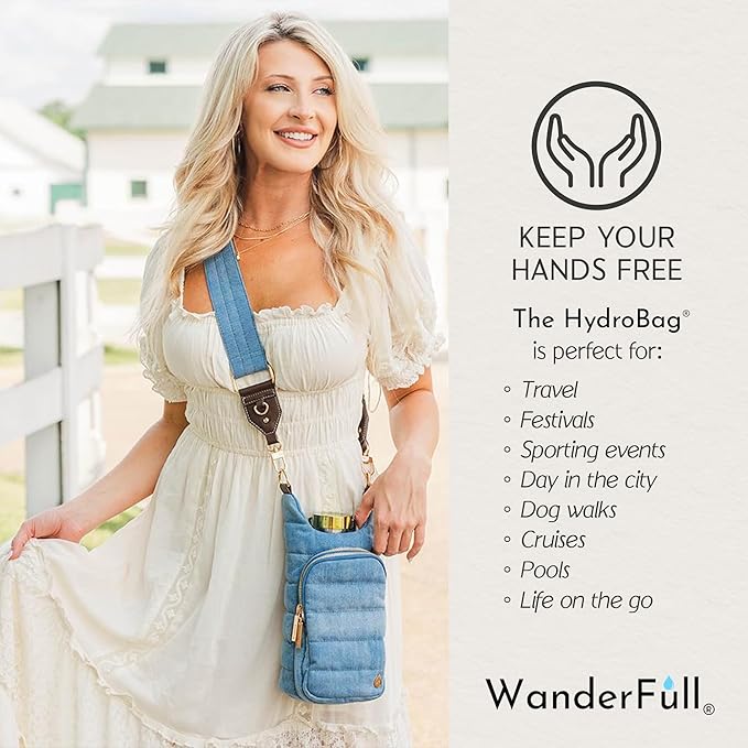 WanderFull® Original HydroBag® Collection, Water Bottle Holder w/Strap & Phone Pocket, Hands-Free