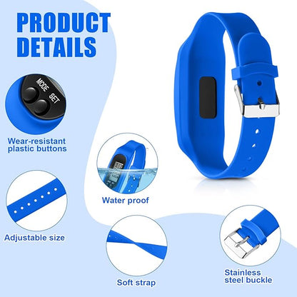 Geyoga 24 Pcs Pedometer for Walking Steps and Miles Pedometer Watch Silicone Steps Tracker Running