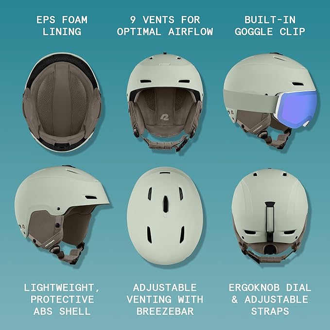 Retrospec Zephyr Ski Helmet - Snowboard Helmet for Adults & Youth - Adjustable Fit with Breathable