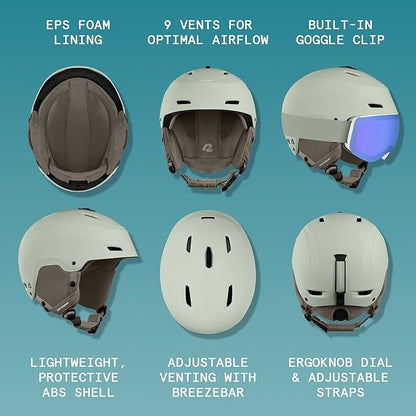 Retrospec Zephyr Ski Helmet - Snowboard Helmet for Adults & Youth - Adjustable Fit with Breathable