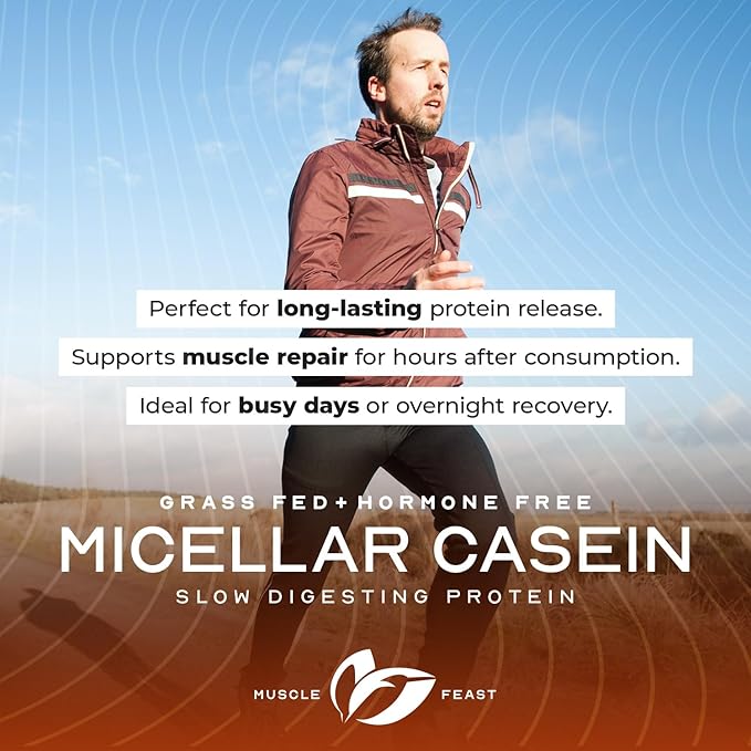 Muscle Feast Grass Fed Micellar Casein Protein Powder, Pasture Raised & Hormone Free, Slow