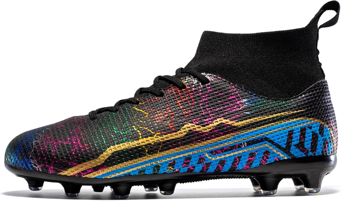 Soccer Cleats Mens Football Cleats Professional Soccer Shoes High-Tops Non-Slip Spikes for Big Boys