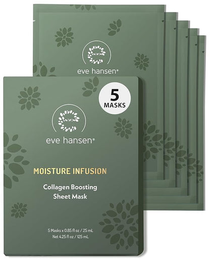 Eve Hansen Collagen Face Mask Sheets Set of 5 ??Hydrating & Nourishing Care for All Skin Types