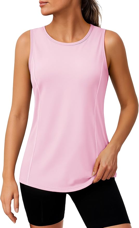 TACVASEN Women's UPF 80+ Workout Tank Top Sleeveless Quick Dry Sun Protection Hiking Athletic Gym