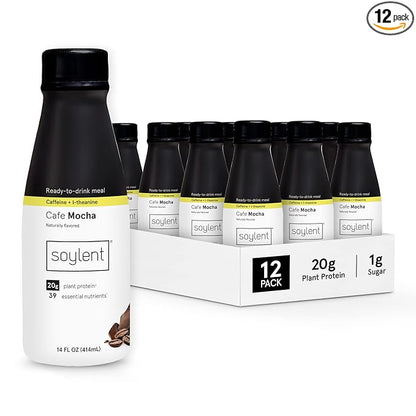 Soylent Complete Coffee Meal Replacement Shake, Cafe Mocha, Ready-to-Drink Plant Based Caffeinated