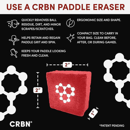 CRBN Pickleball Paddle Eraser, Best Carbon Fiber Pickle Ball Racket Cleaner, Fast & Easy Rubber Bar