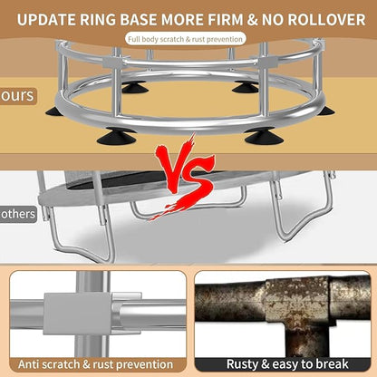 Trampoline for Kids, Full Anti-Rust 440lbs Anti-Rollover Round Bottom Toddler Trampoline