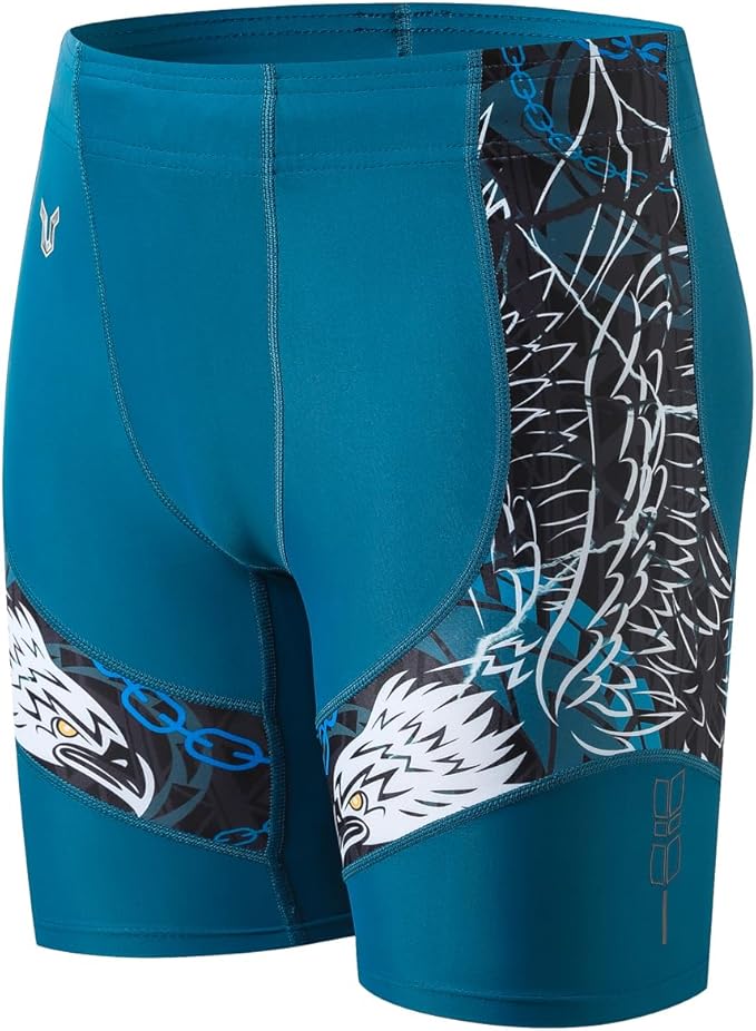 HUGE SPORTS Men's Rash Guard Swim Shorts Compression Swimming Jammer Cool Dry Active Swimsuit