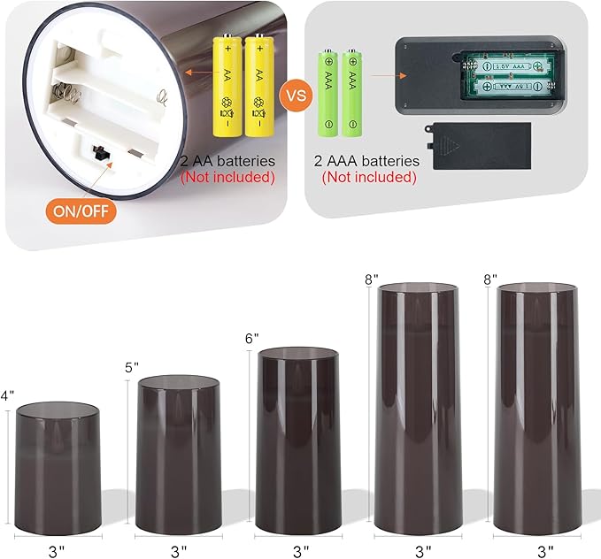 Homemory Realistic Flickering Flameless Candles, Battery Operated Candles, LED Fake Electric Candle