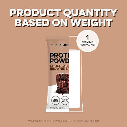 Clean Simple Eats Whey Protein Powder, Chocolate Brownie Batter Flavor, Naturally Sweetened, 100%
