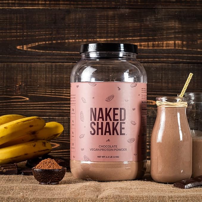 Naked Shake - Chocolate Protein Powder - Plant Based Protein Shake with Mct Oil, Gluten-Free