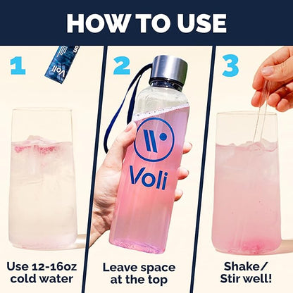 Voli Electrolytes Powder Packets | No Added Sugar Electrolyte Drink Mix for Hydration | Keto &