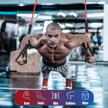 WIKDAY Exercise Resistance Bands with Handles for Working Out, Multicolor