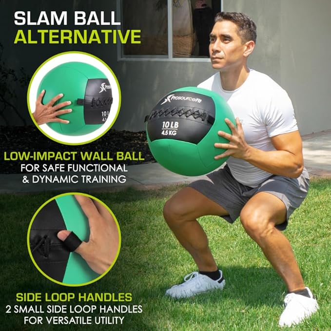 ProsourceFit Soft Medicine Balls, Wall Balls and Full Body Dynamic Exercises, Color-Coded Weights: