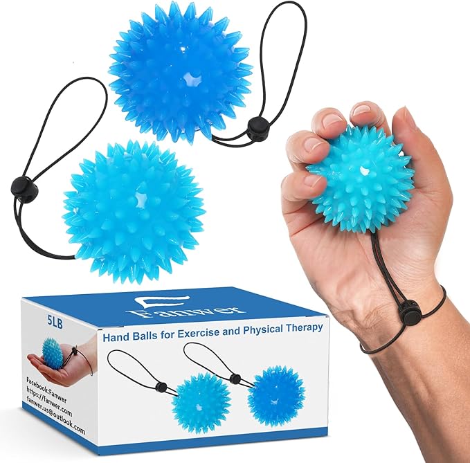 Hand Grip Strenthener - Squeeze Balls for Hand Therapy Set (5LB+10LB), Hand Exercise Ball for