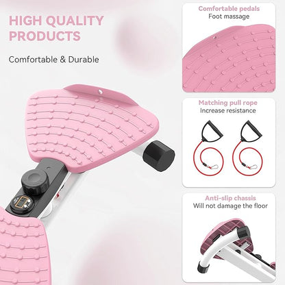 renZEC Waist Twister Machine, Adjustable Exercise Twist Board for Women Men, Noiseless Ab Twister
