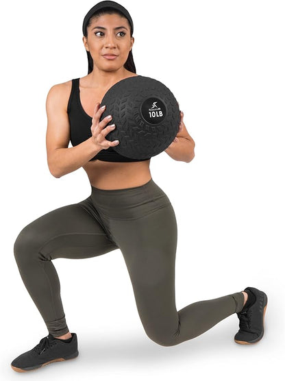 ProsourceFit Slam Medicine Balls 5, 10, 15, 20, 25, 30, 50lbs Smooth and Tread Textured Grip Dead