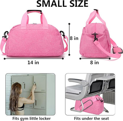14 inch Small Gym Bag for Women & Men, Mini Duffel Bag for Travel Sports Lightweight Carry On Bag