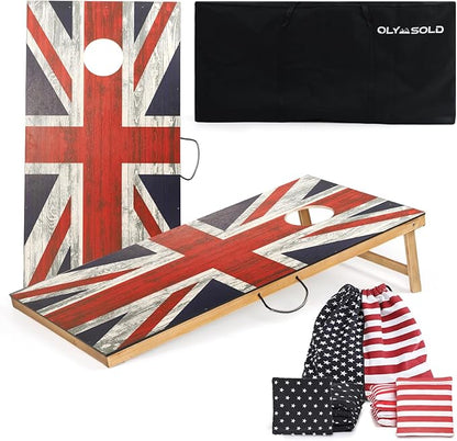 Cornhole Set, Corn Holes Outdoor Game, Regulation 2X4 Cornhole Boards, Portable Cornhole Set