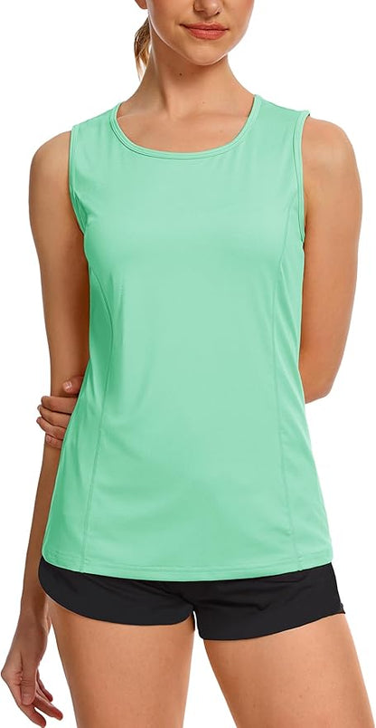 TACVASEN Women's UPF 80+ Workout Tank Top Sleeveless Quick Dry Sun Protection Hiking Athletic Gym
