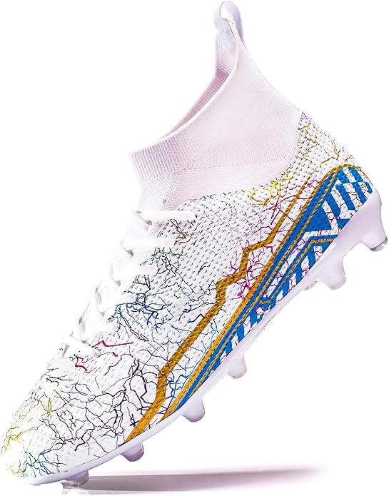 Soccer Cleats Mens Football Cleats Professional Soccer Shoes High-Tops Non-Slip Spikes for Big Boys
