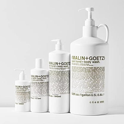 MALIN+GOETZ Rum Hand + Body Wash, 128 Fl. Oz. – Allows Up to 15 Refills, Natural Cleansing