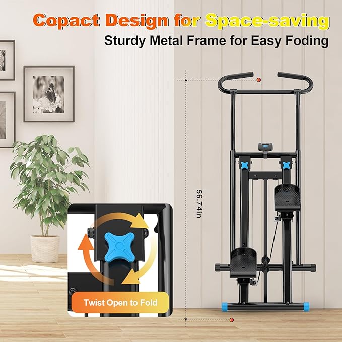 Stair Stepper for Home Gym, 350lbs Vertical Climber Machine with LCD Display, Non-Slip Pedals &