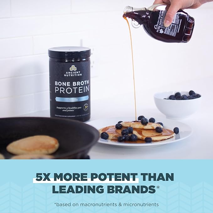 Ancient Nutrition Grass Fed, Bone Broth Protein Powder, 20g Protein, Hydrolyzed Collagen Peptides