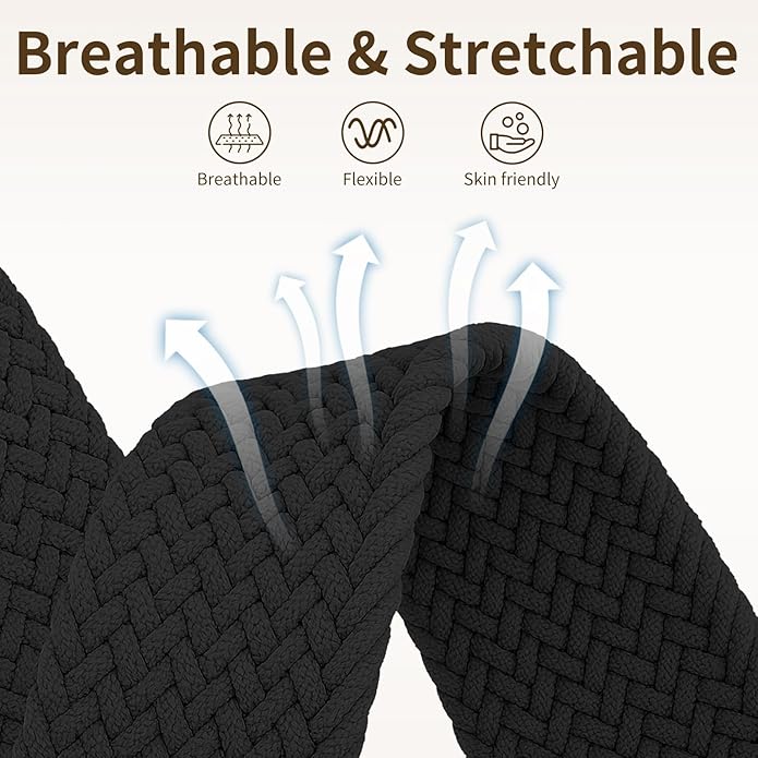 Braided Band Compatible with Fitbit Versa 4 Bands for Woman/Versa 3/Sense 1/Sense 2 Band, Magnetic