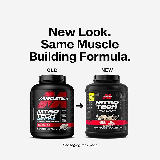 Whey Protein Powder | MuscleTech Nitro-Tech Whey Protein Isolate & Peptides | Lean Protein Powder