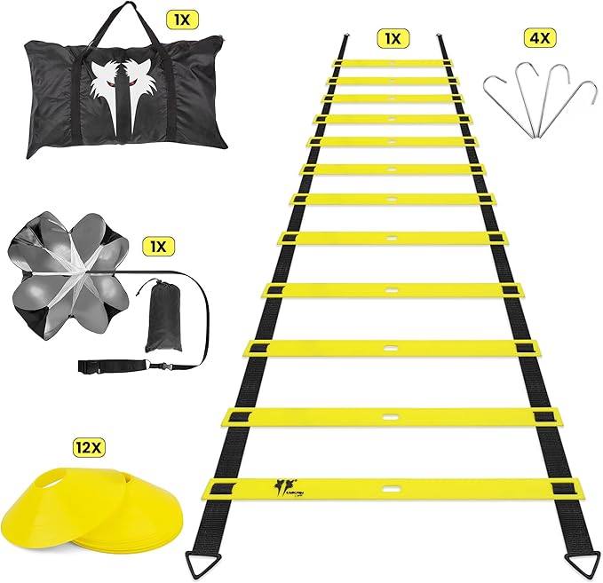 20ft Sports Agility Ladder for Men Women and Kids, Speed Youth Soccer Agility Training Equipment