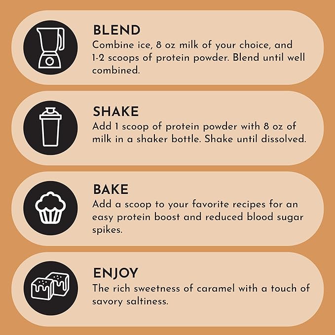 JUST INGREDIENTS Salted Caramel Protein Powder ??30-Serving Blend with 100% Grass-Fed Whey &