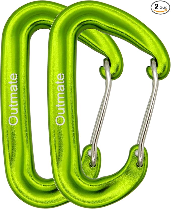 12kN 3.2"x2" Heavy-Duty Carabiner Clips - Durable, Lightweight Aluminum Alloy Carabiners for