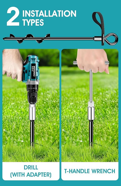 Trampoline Anchors Set of 4 - Heavy Duty Trampoline Stakes - Ground Anchors Resistant High Wind