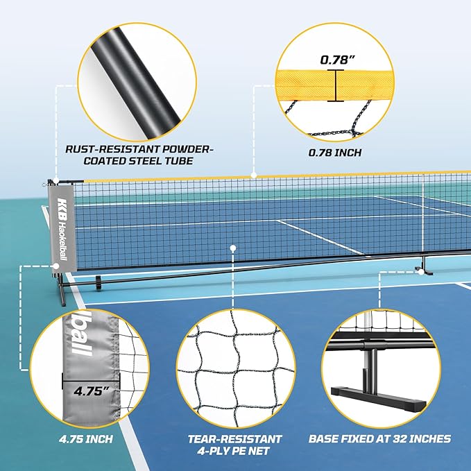 Haokelball Badminton Volleyball Pickleball Net Set, 22FT Portable All-in-One Nets System for