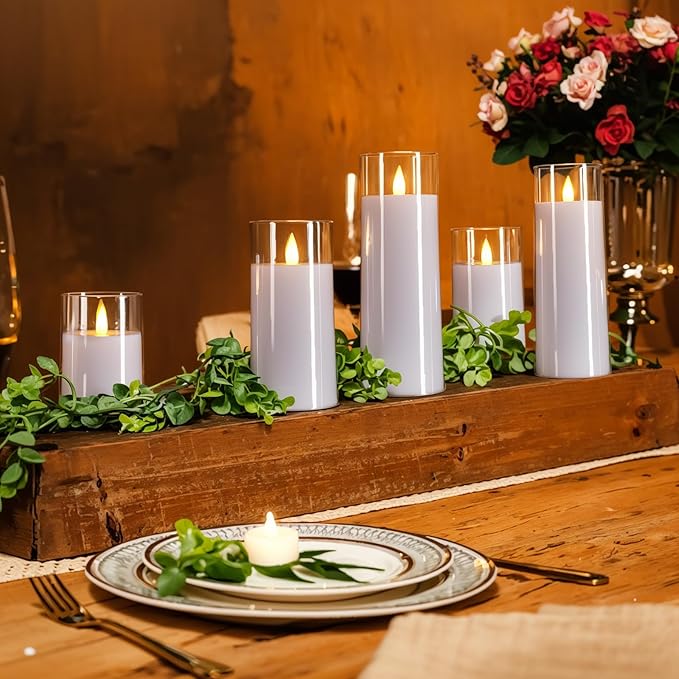 Homemory Realistic Flickering Battery Operated Candles, LED Fake Electric Candle with Remote